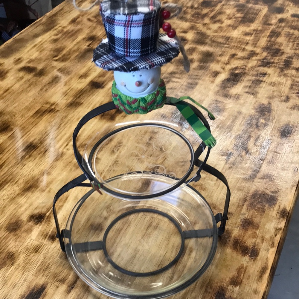 Holiday two plate holder-17” height.
